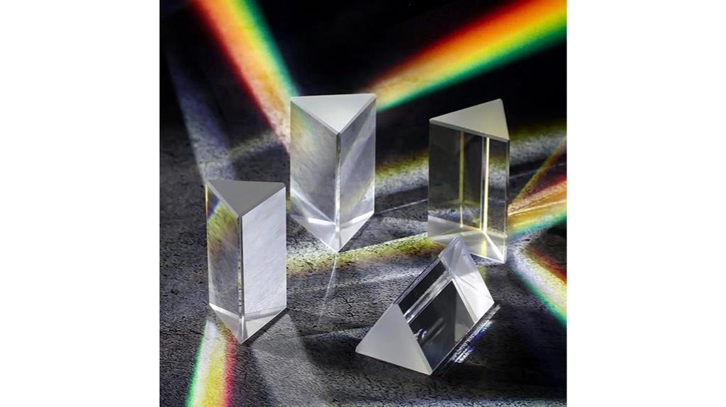 set of four crystal prisms