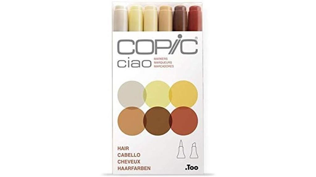 six color hair marker set
