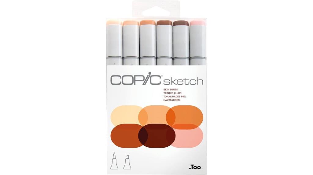 six skin tone markers