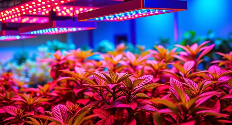 top red blue grow lights