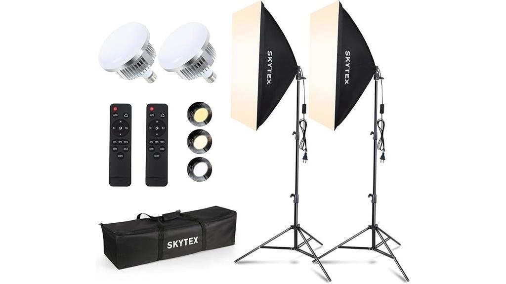 two softbox lights