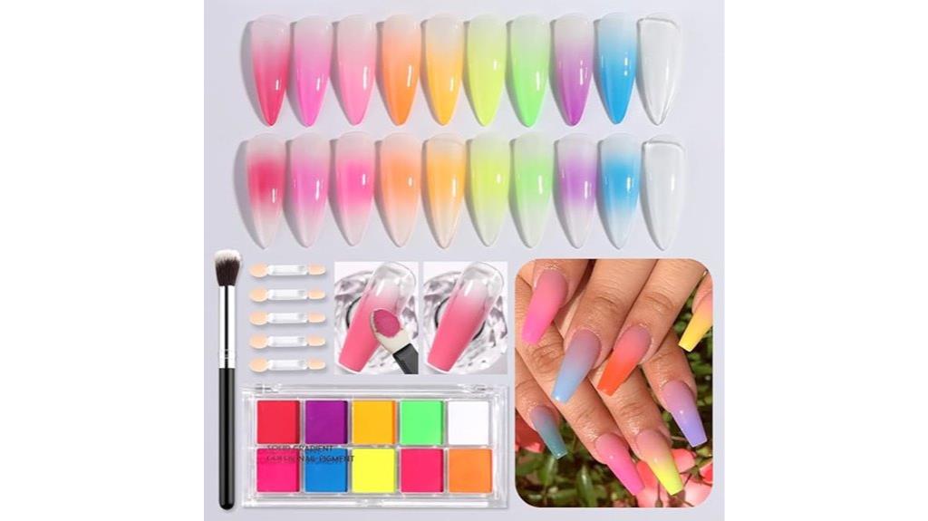 vibrant 10 color neon powder