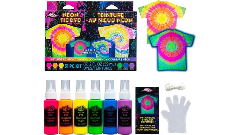 vibrant tie dye fabric kit