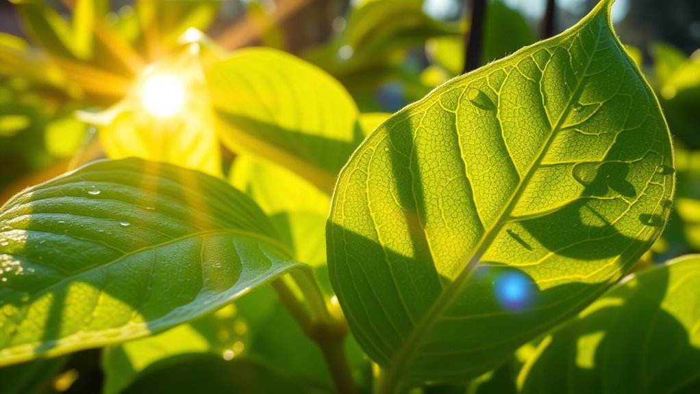 chlorophyll captures sunlight energy