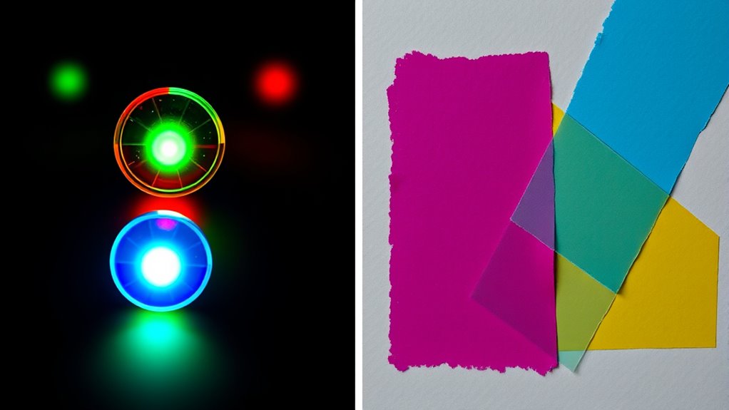 color mixing light versus pigments