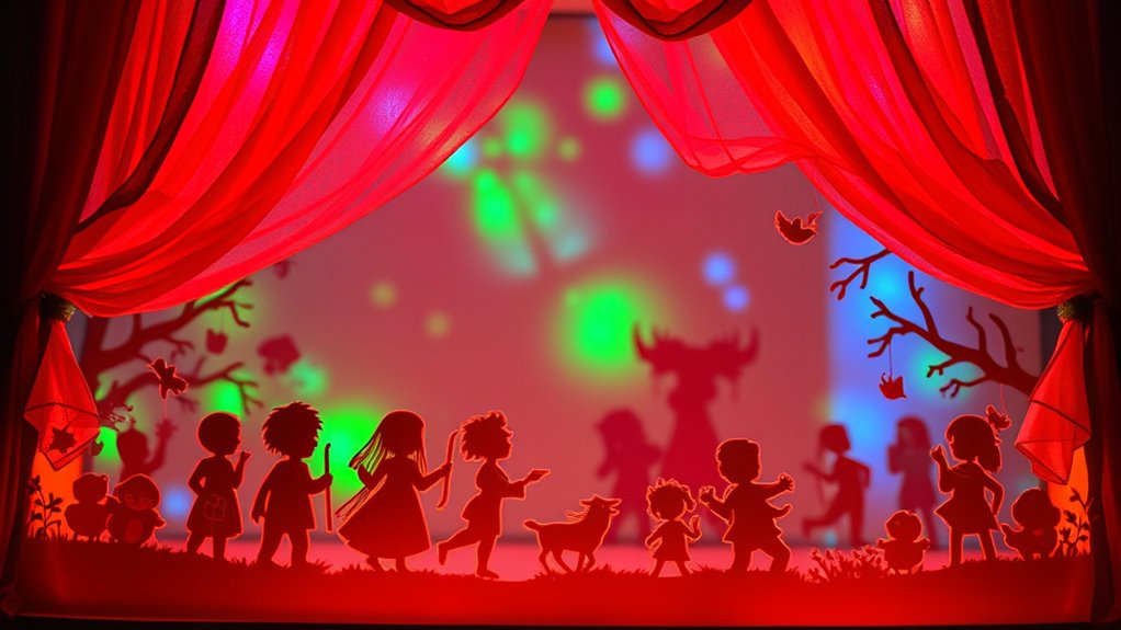 create colorful shadow stories