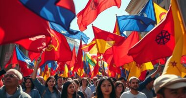 flags symbolize revolutionary movements