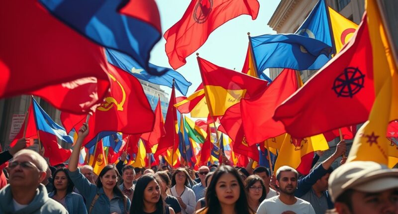 flags symbolize revolutionary movements