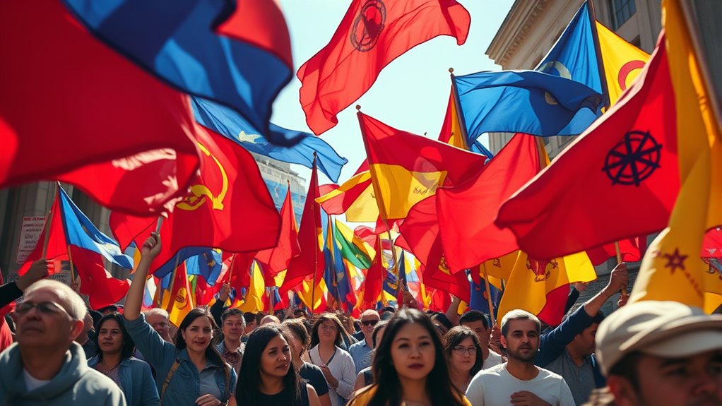 flags symbolize revolutionary movements