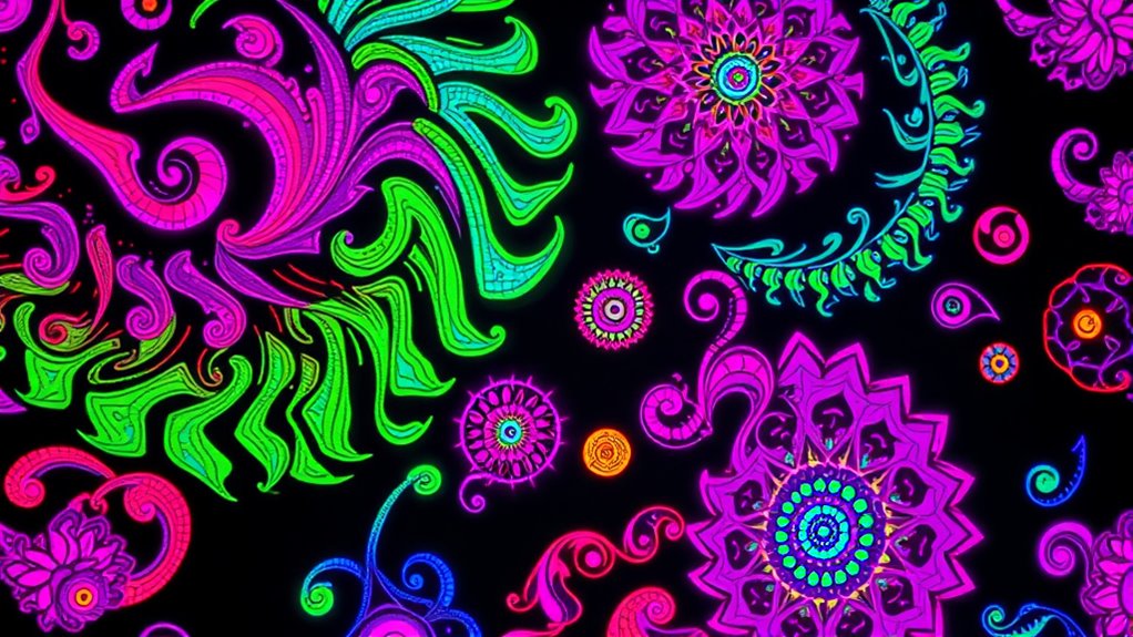 vibrant glowing psychedelic patterns