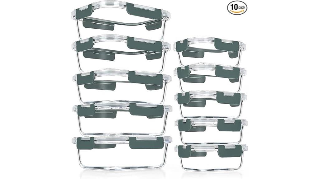 10 pack glass storage containers