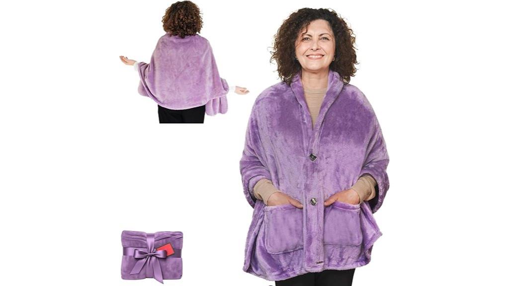 warm fleece poncho blanket