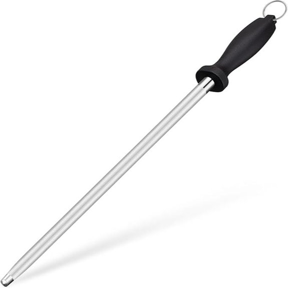 12-Inch Carbon Steel Kitchen Knife Sharpener Honing Rod