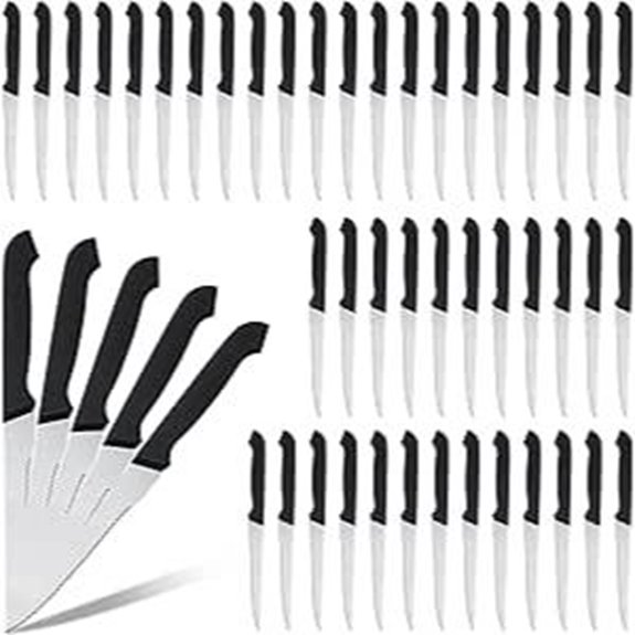 Therwen 50-Piece 8.8-Inch Serrated Steak Knife Set
