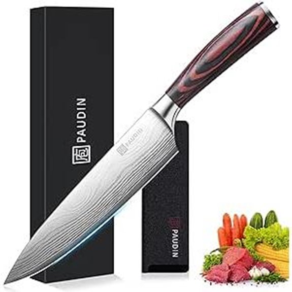 PAUDIN 8-Inch Chef Knife with Ergonomic Handle