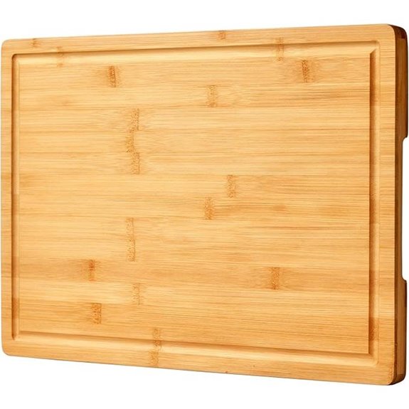Bamboo Cheese & Cutting Board with Handles and Grooves