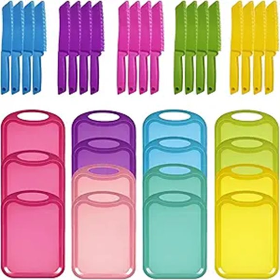 30 Pcs Kid-Safe Plastic Cutting Board & Knives Set