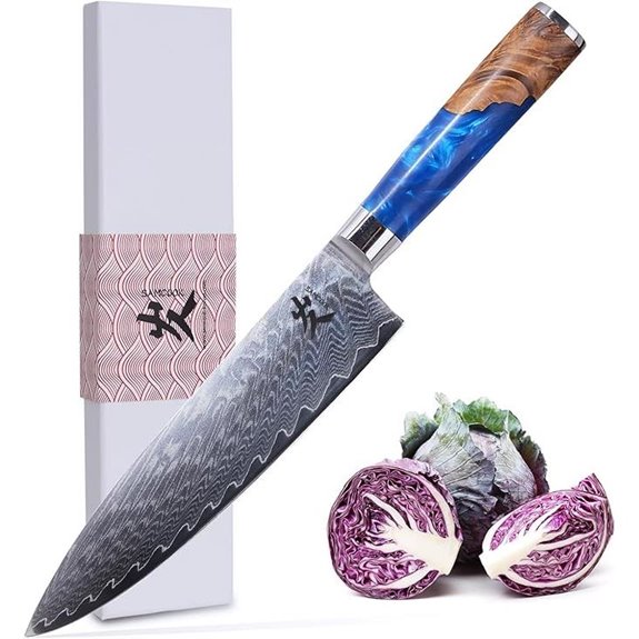 Samcoook Damascus Chef Knife 8-Inch Japanese Gyuto