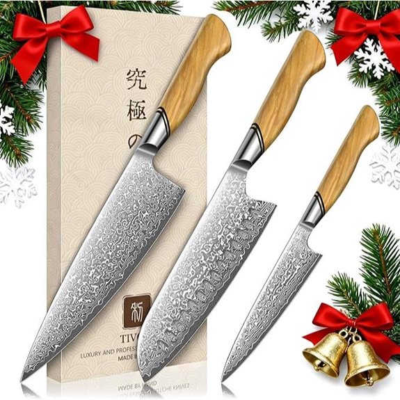 TIVOLI Damascus Kitchen Knife Set (3 Pieces)