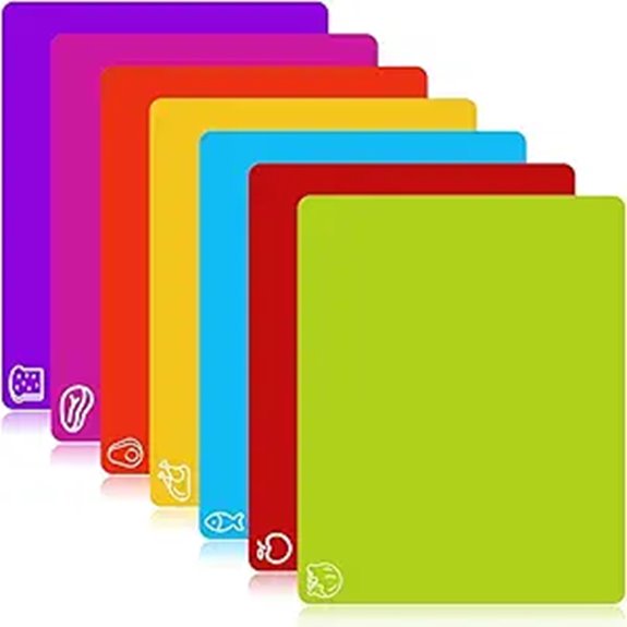 7-Pack Flexible BPA-Free Kitchen Cutting Boards