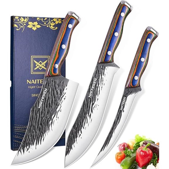 3PCS Hand Forged Meat Knife Set for Kitchen