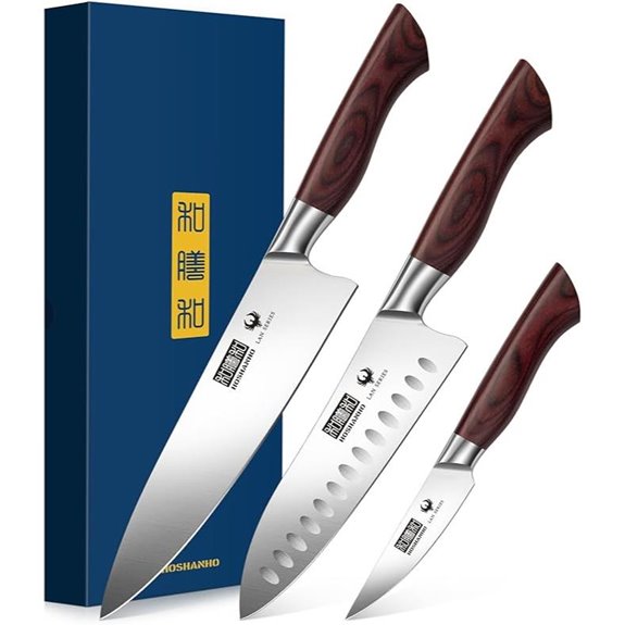 HOSHANHO 3-Piece High Carbon Steel Kitchen Knife Set