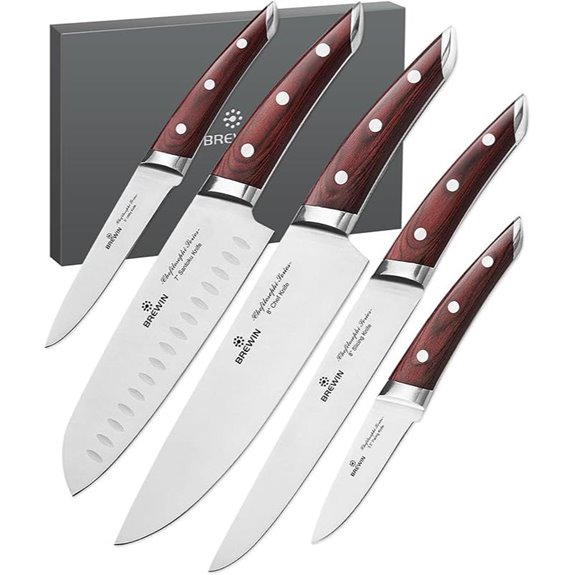 Brewin CHEFILOSOPHI Japanese 5-Piece Chef Knife Set