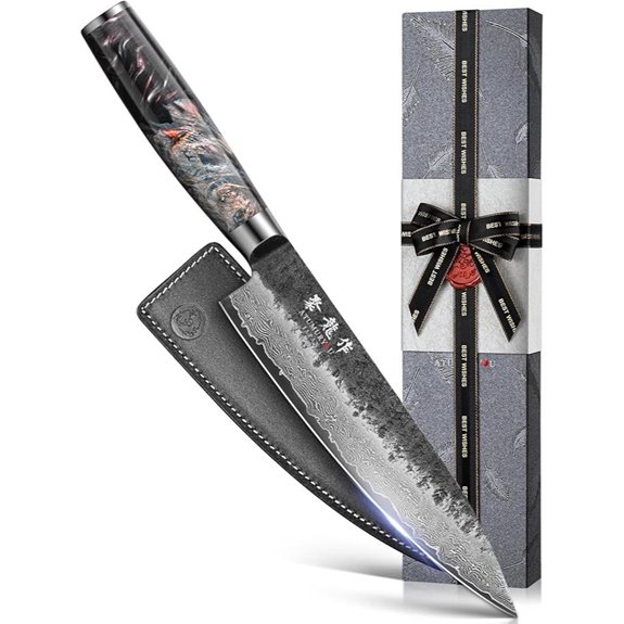 Japanese 8-Inch Damascus Chef Knife with Sheath