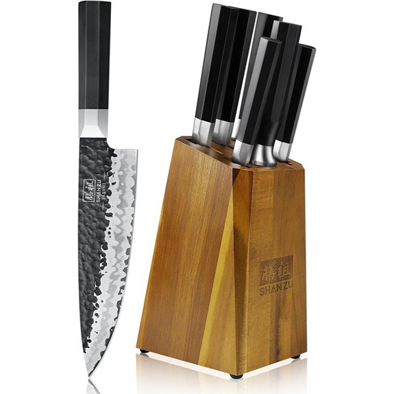 SHAN ZU 7-Piece Japanese Knife Set with Sharpener