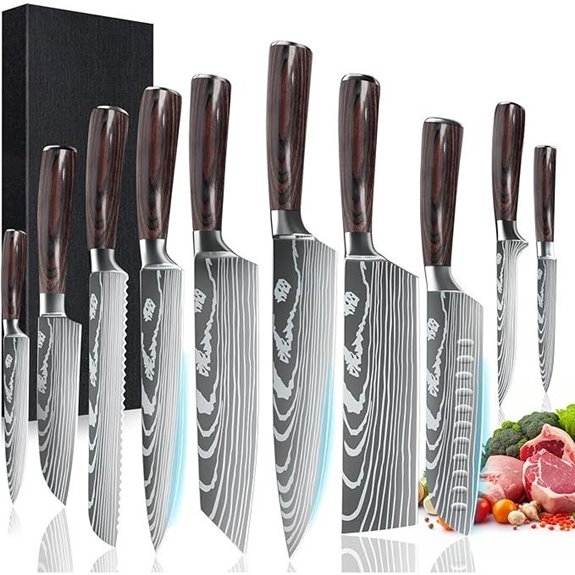 ZENG 10-Piece Japanese Stainless Steel Kitchen Knife Set