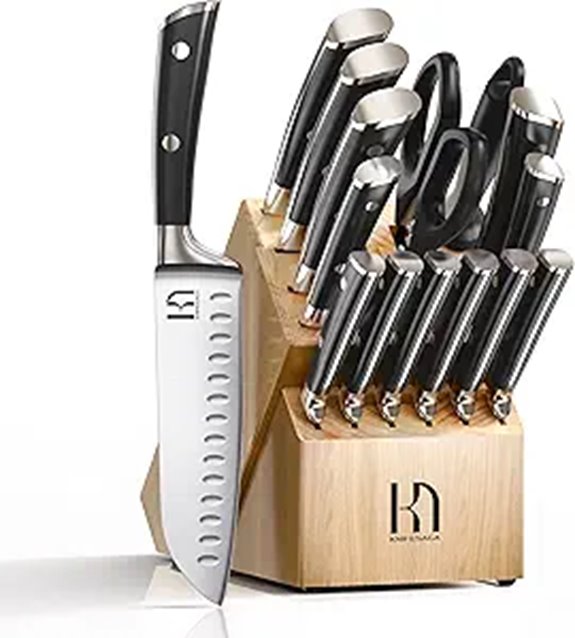 Japanese 15-Piece High-Carbon Stainless Steel Knife Set
