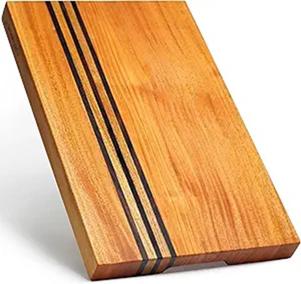 Shumarum Mahogany Cutting Board with Inlays and Handles