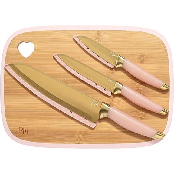 Paris Hilton Reversible Bamboo Cutting and Knife Set