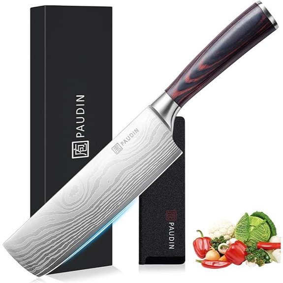 PAUDIN 7 Nakiri Knife for Kitchen and Meat