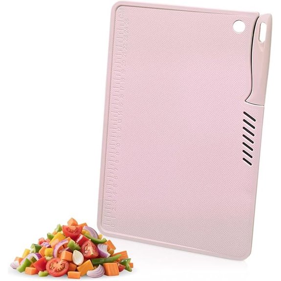 Pink Double-Sided Plastic Cutting Board Set
