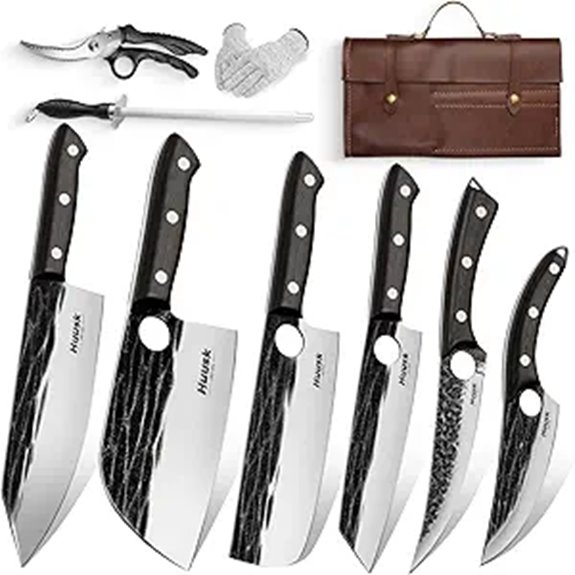 Huusk Knives Set with Bag and Ebony Handles