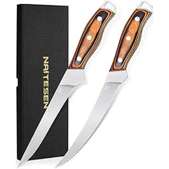 Professional Boning & Fillet Knife Set with Wooden Handles