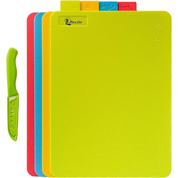 Resort Chef Reversible Plastic Cutting Board Set with Knife