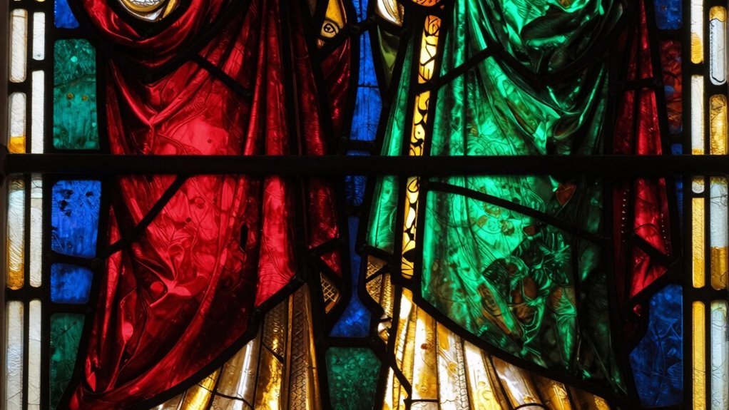 metallic colors in stained glass