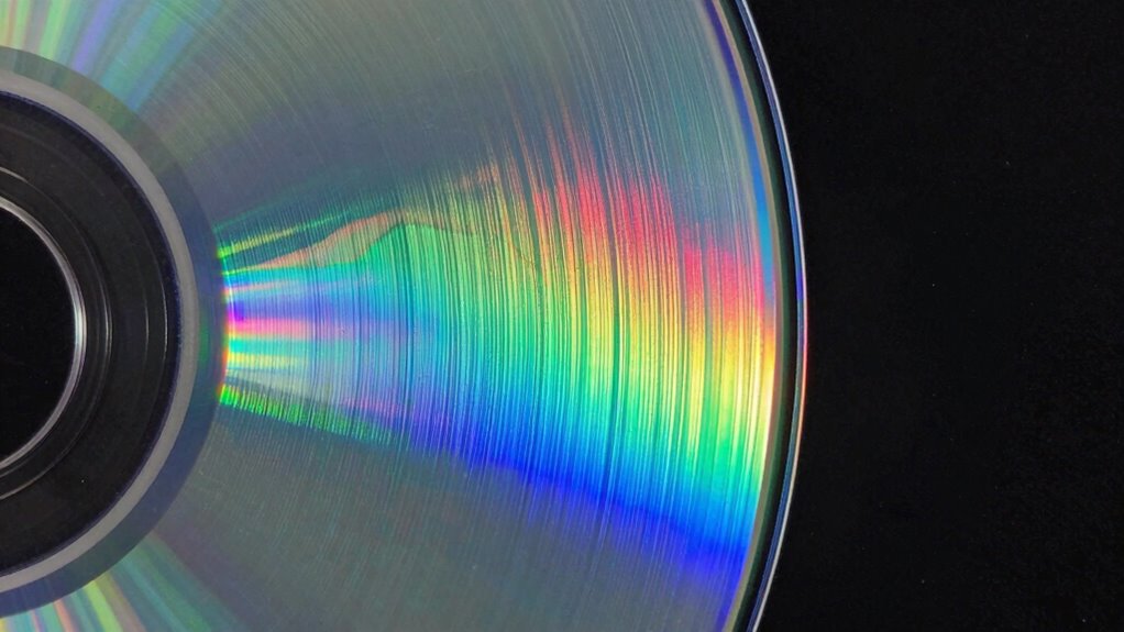 tiny lines create colorful diffraction