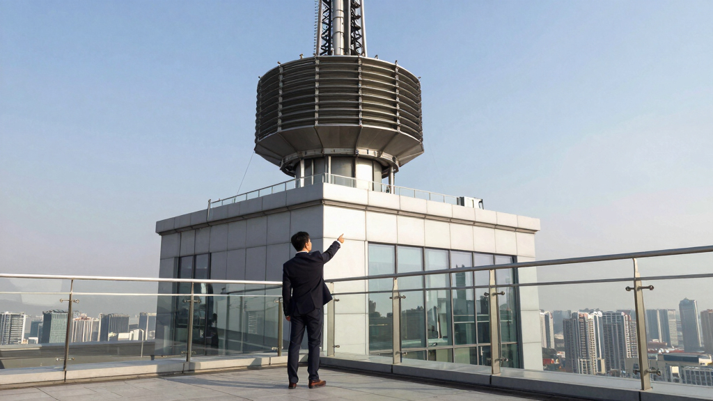 This 1000-ton tuned mass damper at the top of Shanghai Tower (632m) stabilizes the skyscraper during earthquake and typhoon by counteracting the building’s sway.